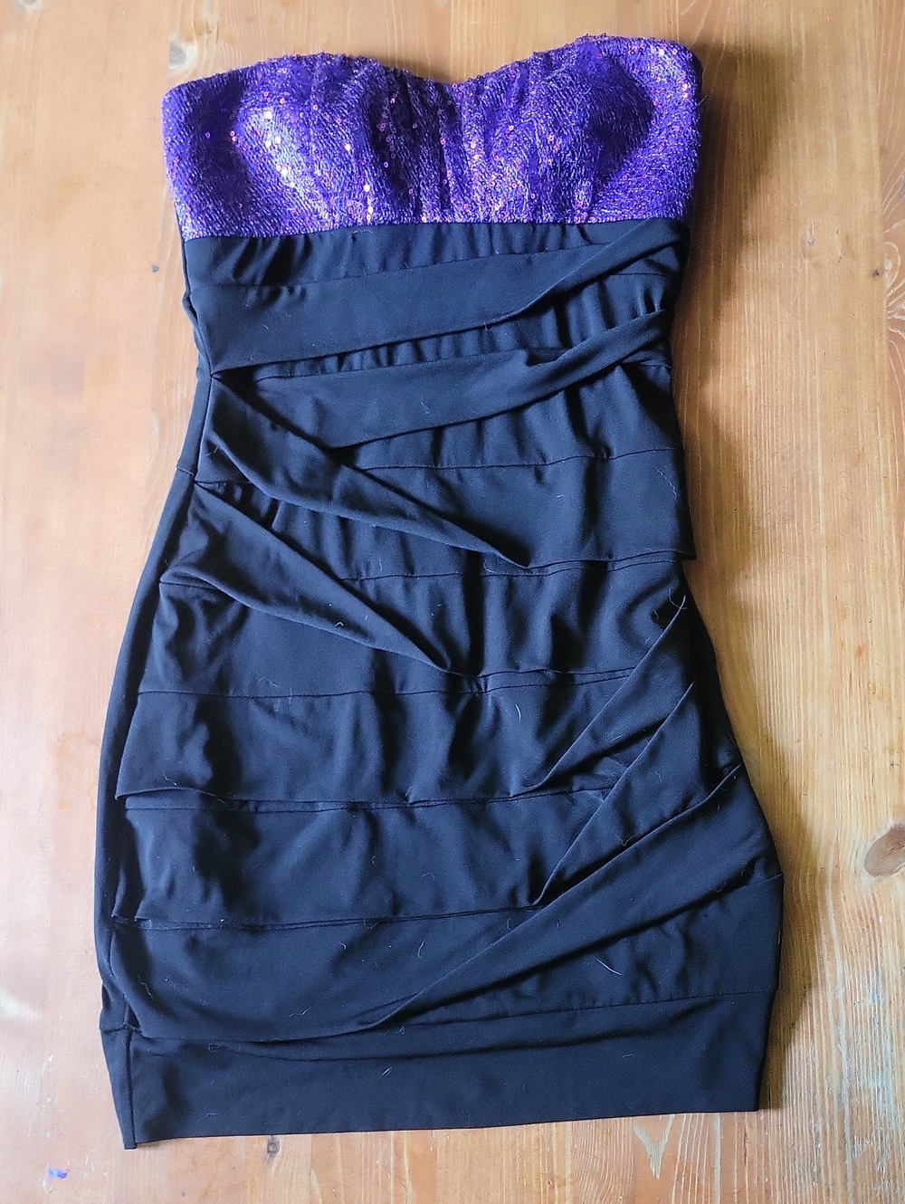 Ruby Rox Black Dress with Purple Sequin Bust
